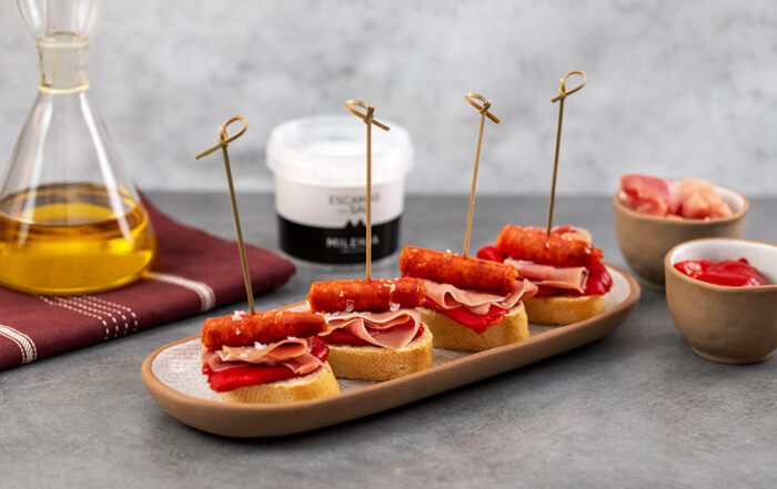 pinchos chistorra y pimientos del piquillo