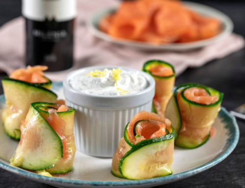 ROLLITOS DE CALABACÍN Y SALMÓN AHUMADO